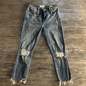 Frame skinny crop straight leg denim